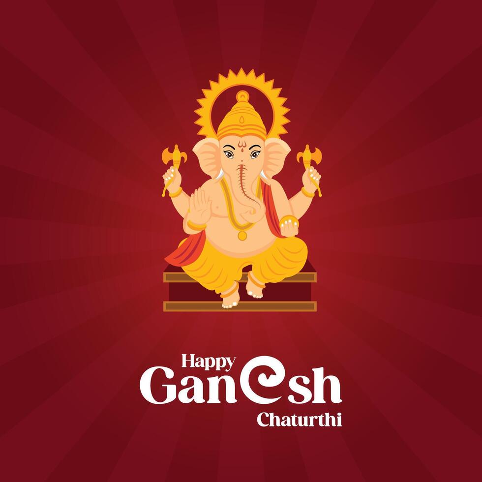 Ganesh Chaturthi celebration illustration vector