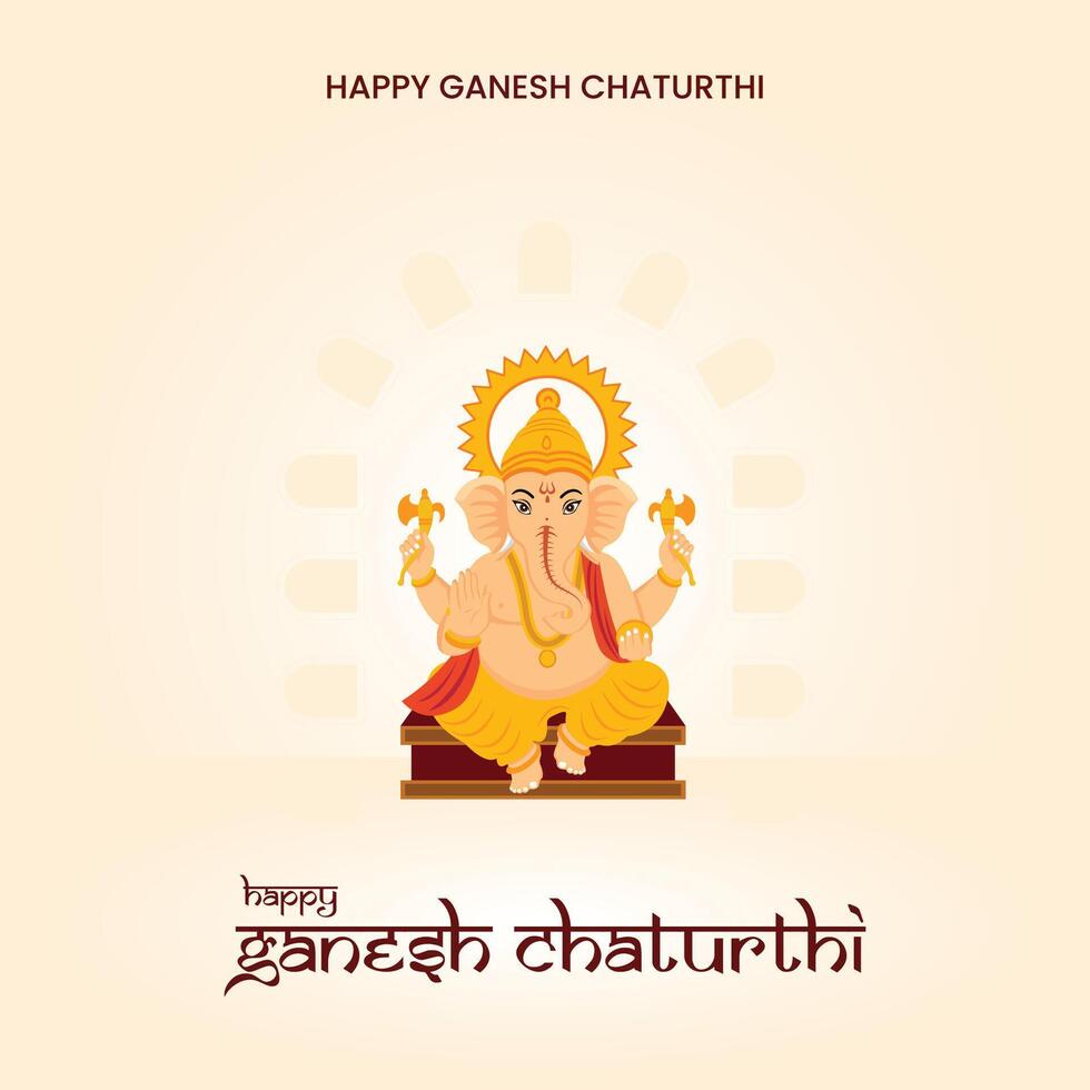 Ganesh idol for Chaturthi celebration vector