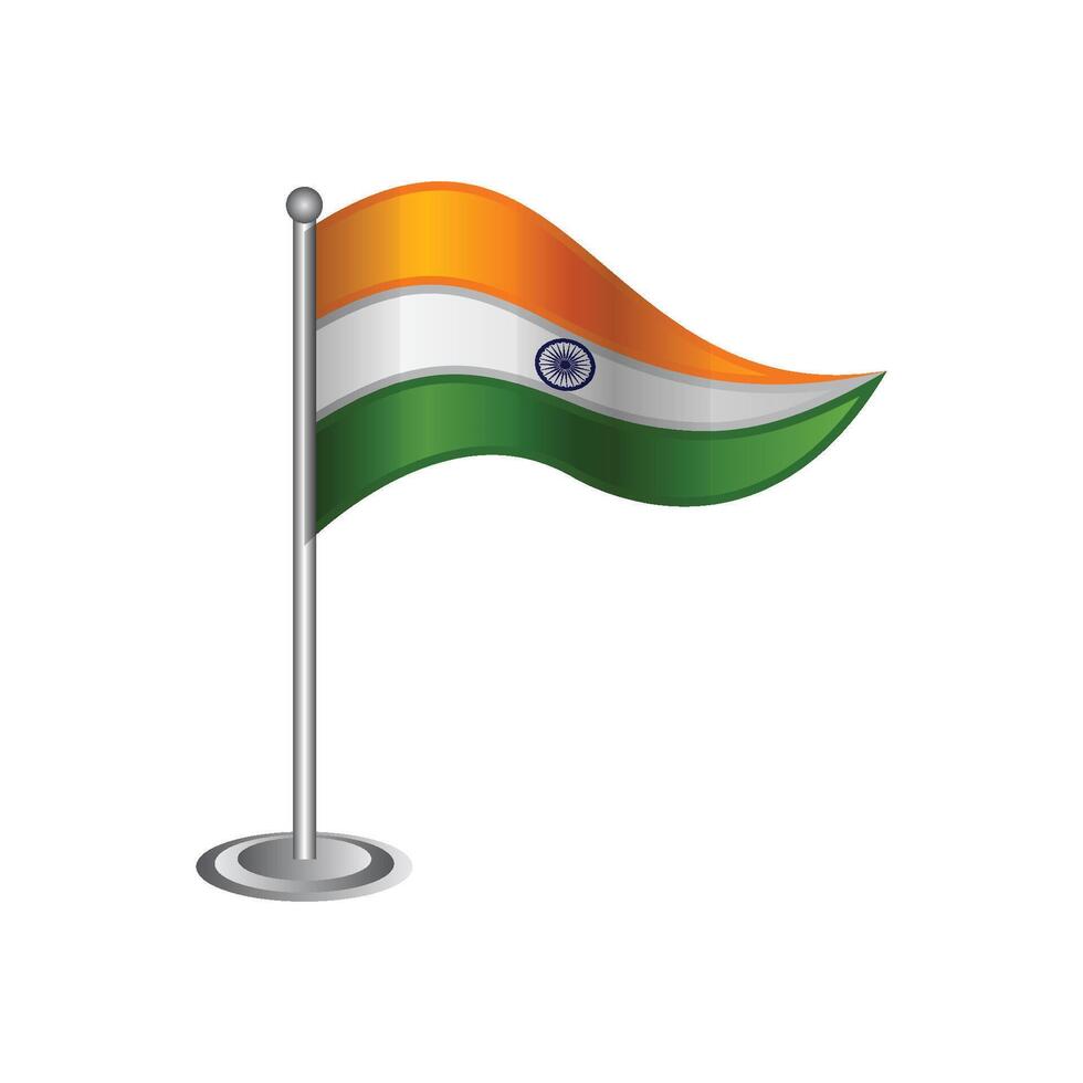 Waving Indian Flag Icon Desktop Table Flag, Patriotic India Symbol vector