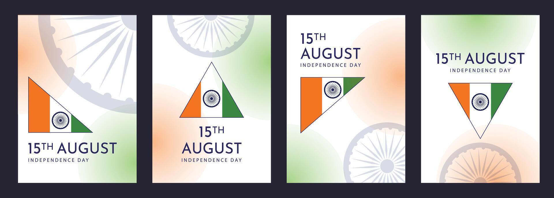 Minimalist 15th August Celebration Posters vector