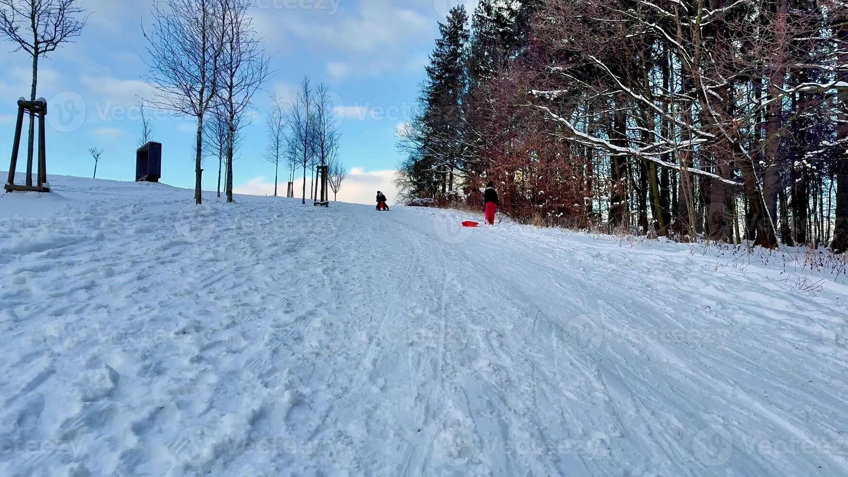 A stunning snowy hill perfect for sledding and various fun winter activities, offering endless enjoyment photo