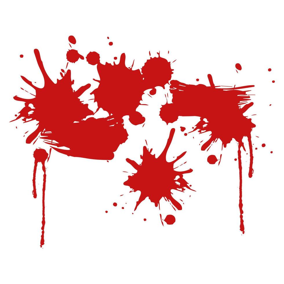 Bloody Splatter Design with Drips on Clean White Background vector