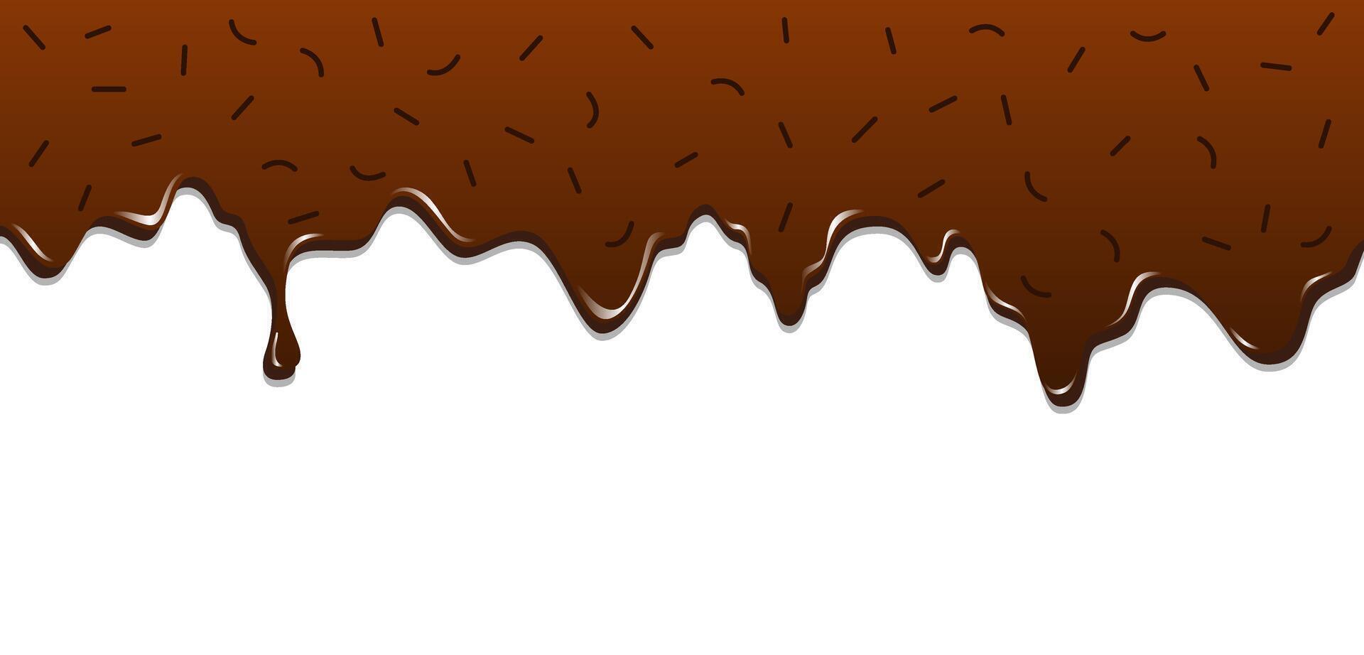 Realistic Chocolate Dripping with Colorful Toppings for World Chocolate Day vector
