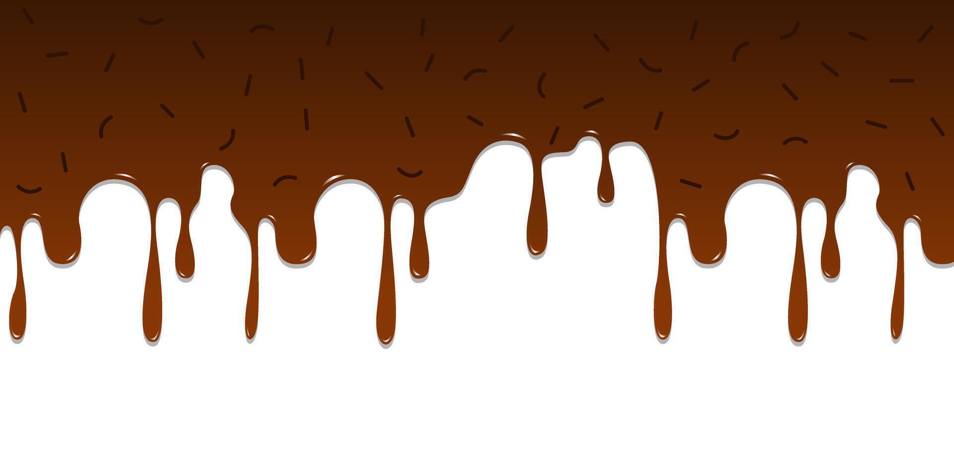 Sweet Brown Chocolate Splash with Sprinkles on Clean White Background vector