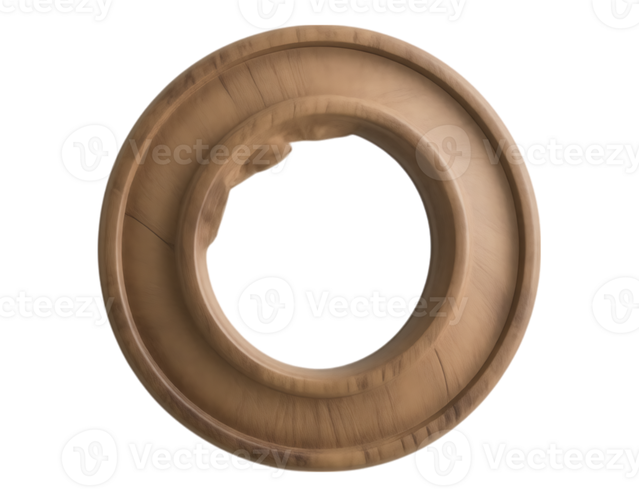 Wooden Ring Frame with a Hole and Textured Surface png