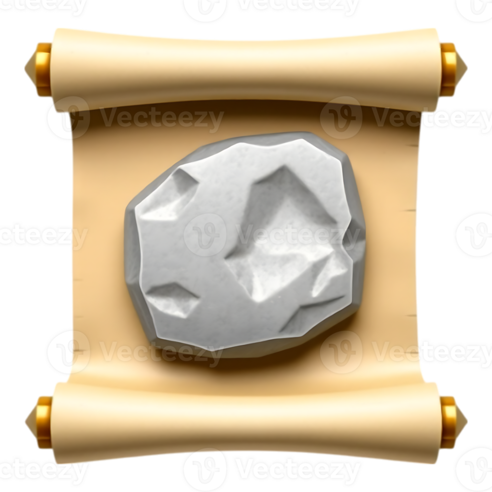 Stone on a parchment scroll png