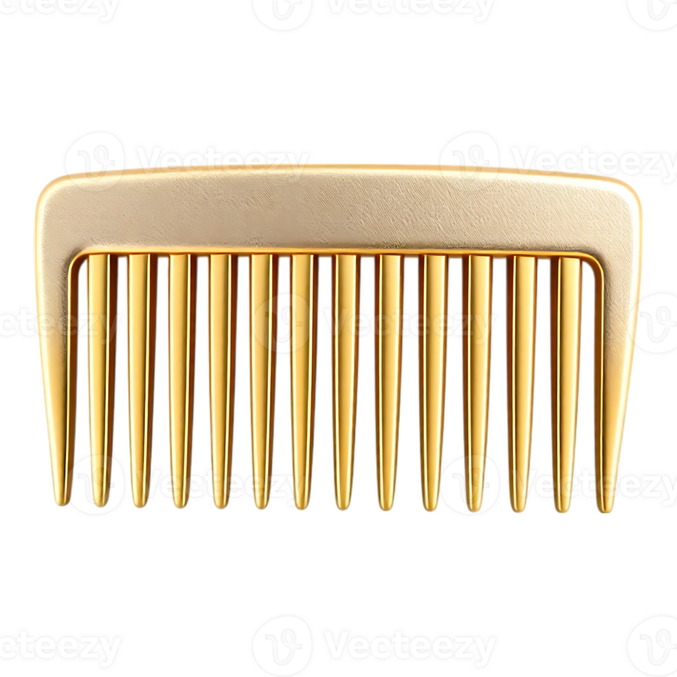 Gold comb isolated on transparent background png