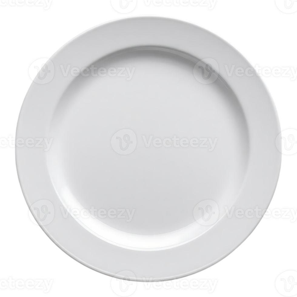 White Ceramic Plate Isolated on Transparent Background png