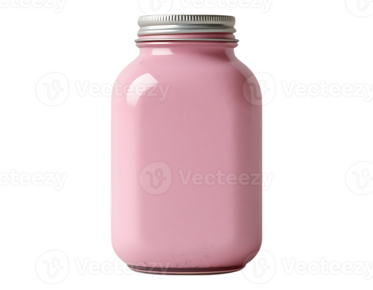 Pink beverage in a jar with silver lid png