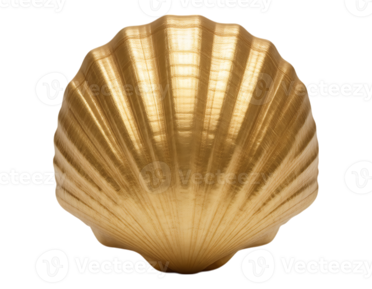 Golden Seashell 3D Rendered Object png