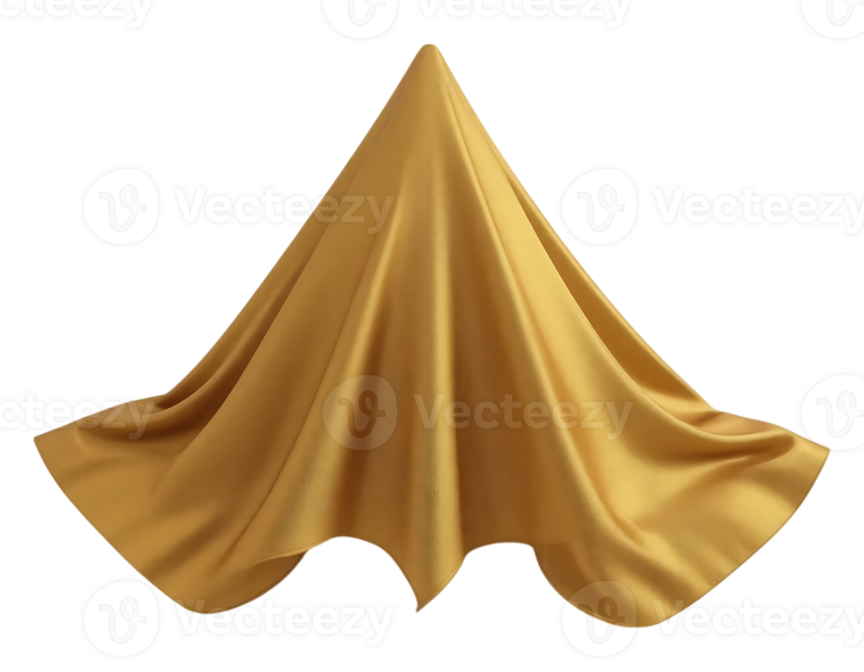 Gold Fabric Draped Over a Cone png