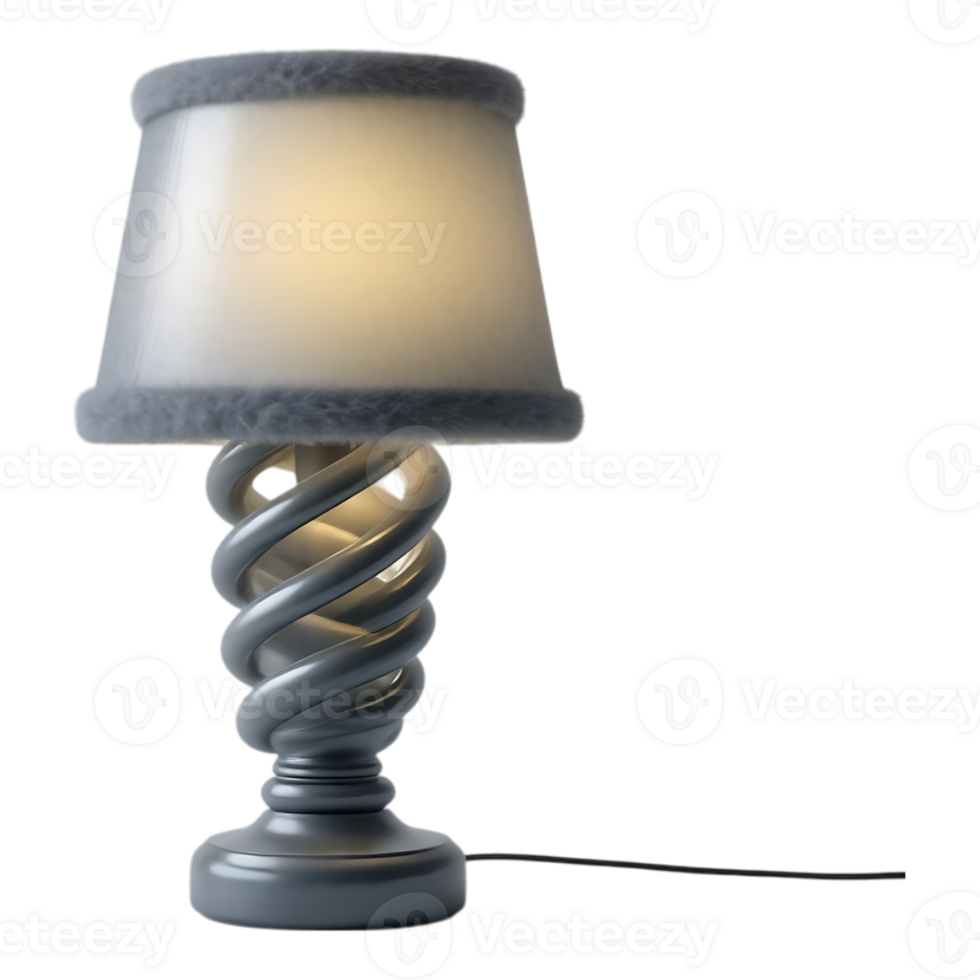 Elegant Swirled Table Lamp with Frosted Shade png