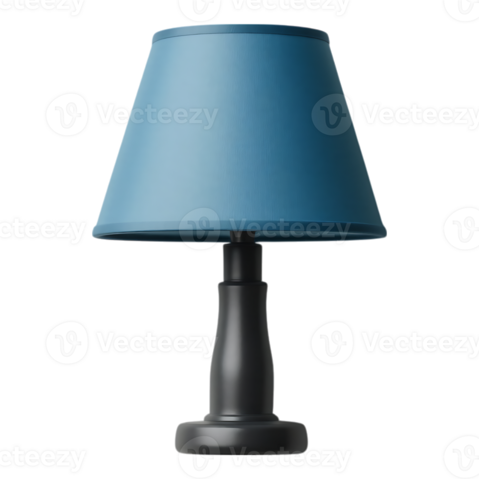 Blue Table Lamp with Black Base png