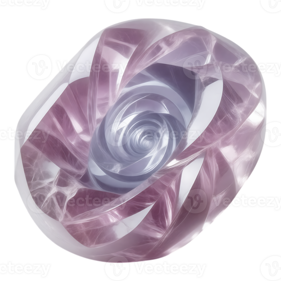 Abstract swirling iridescent orb with a spiral center png