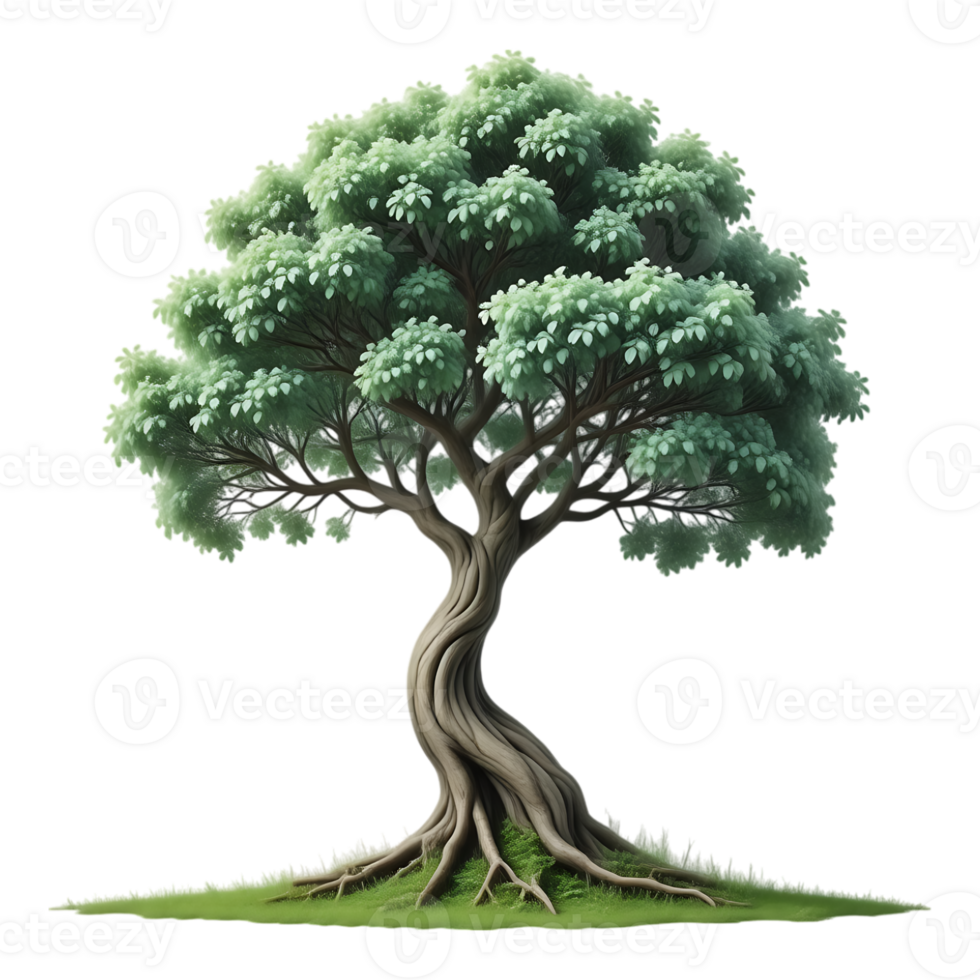 Majestic Tree with Lush Green Foliage and Exposed Roots png