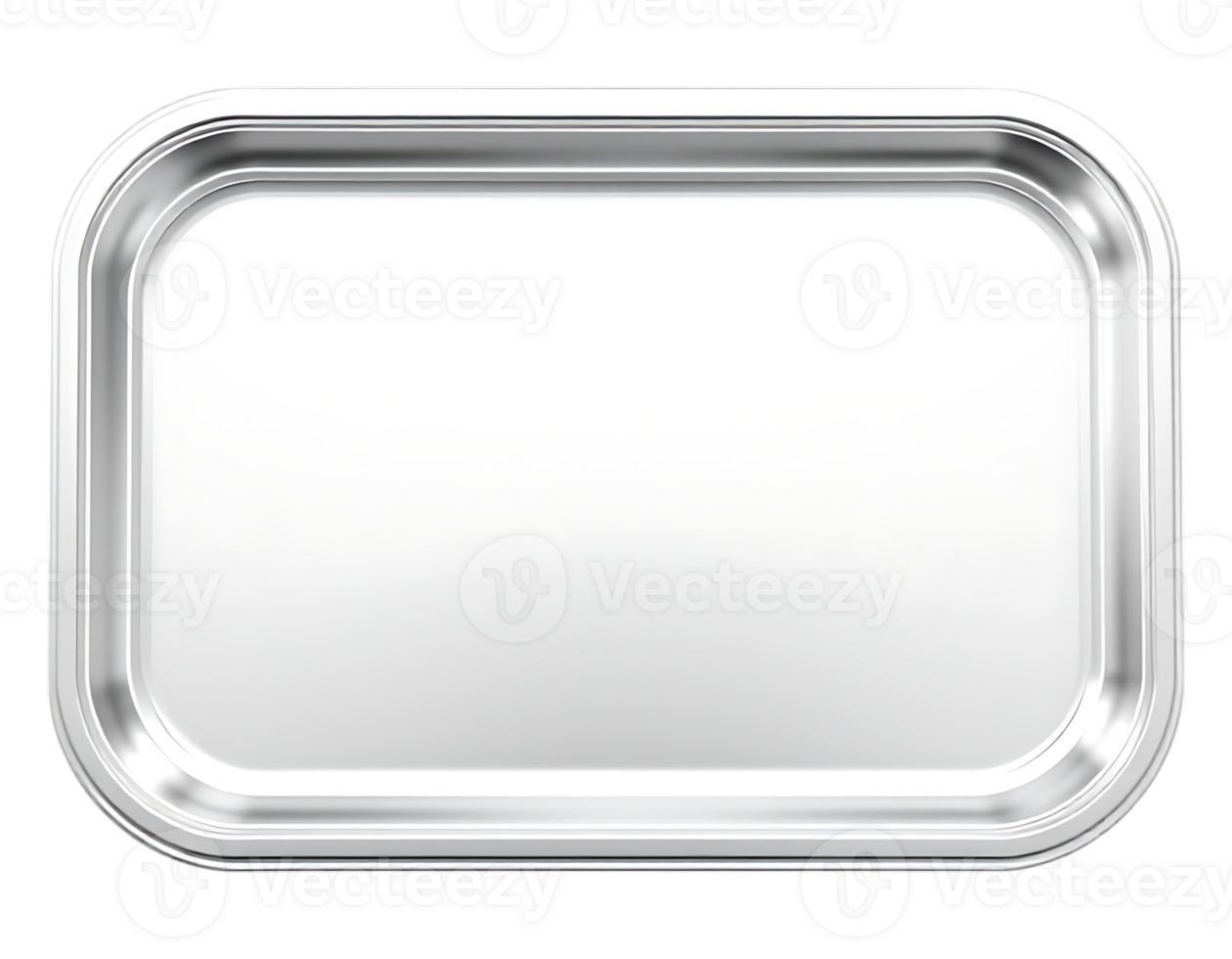 Shiny Metallic Tray with Rounded Corners png