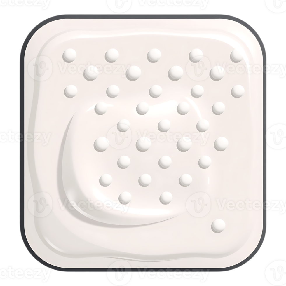 Square Creamy Delight with Circular Embellishments png