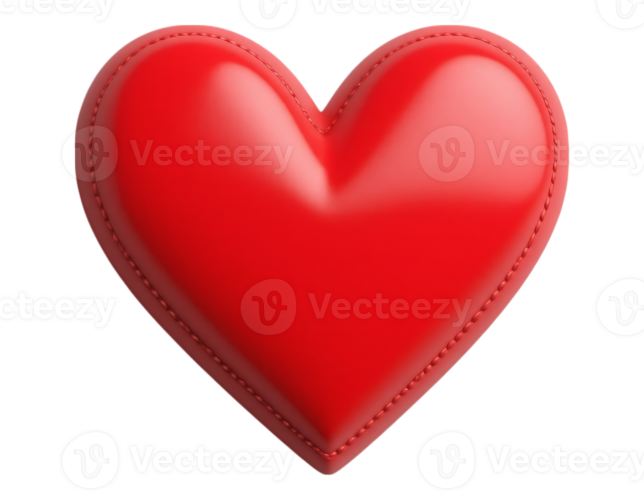Red Heart with Stitched Border png