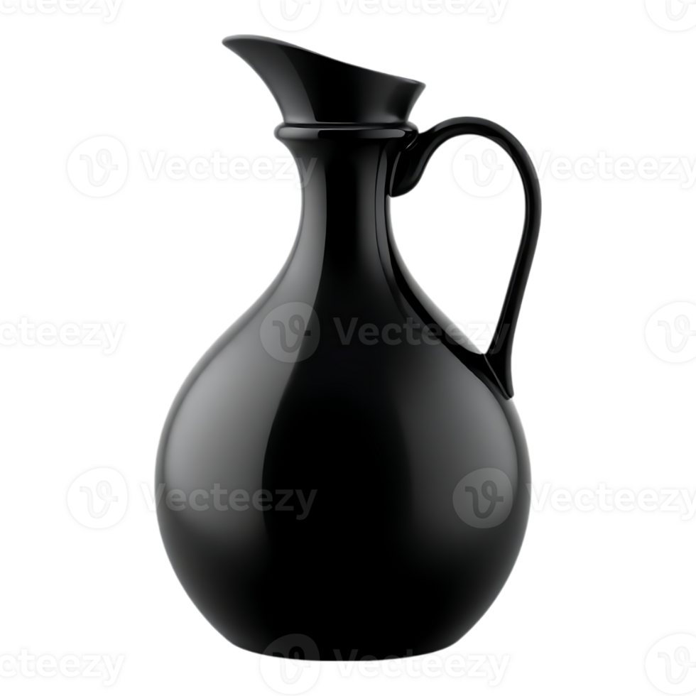 Elegant Black Pitcher with Handle png