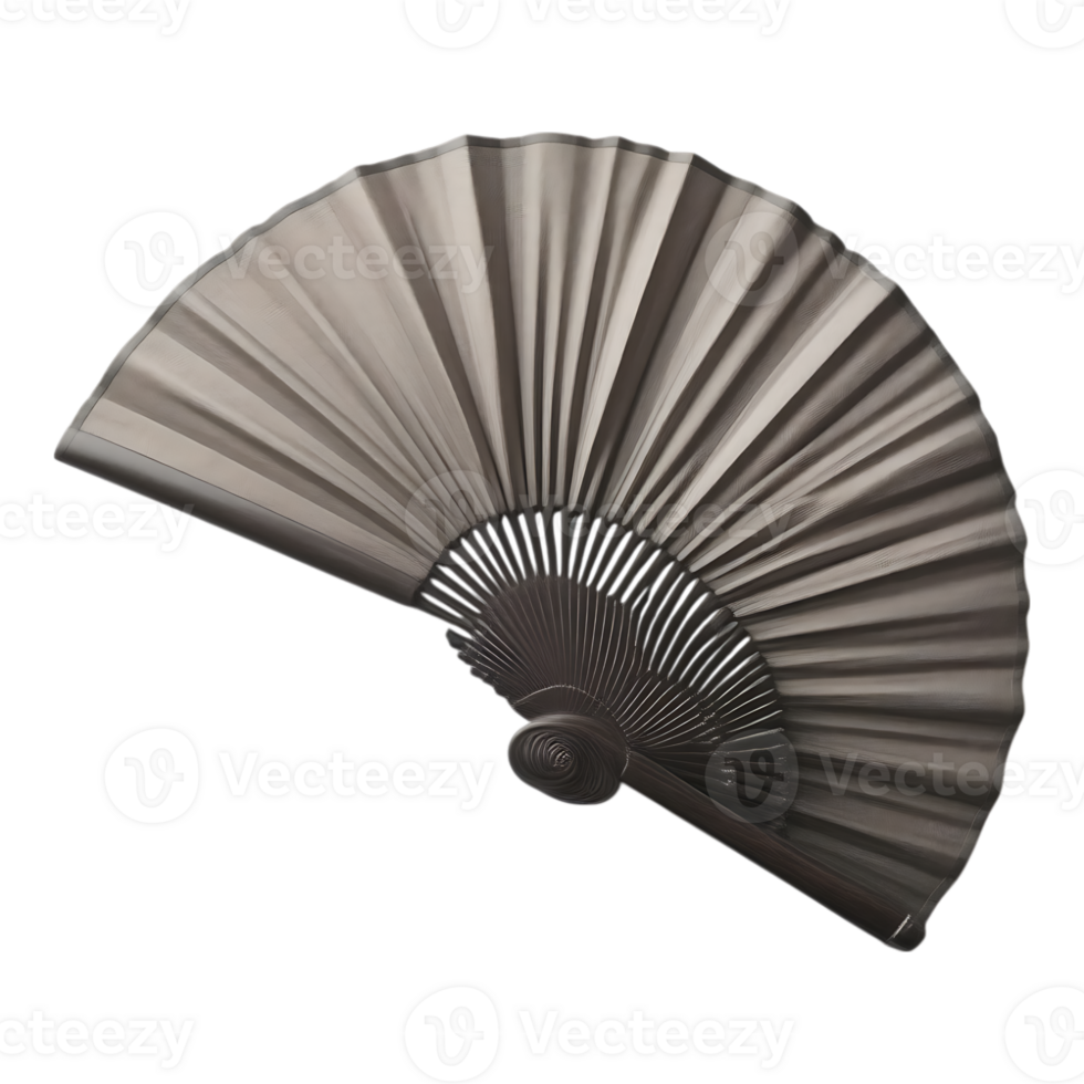 Elegant Folding Fan in Neutral Tones png