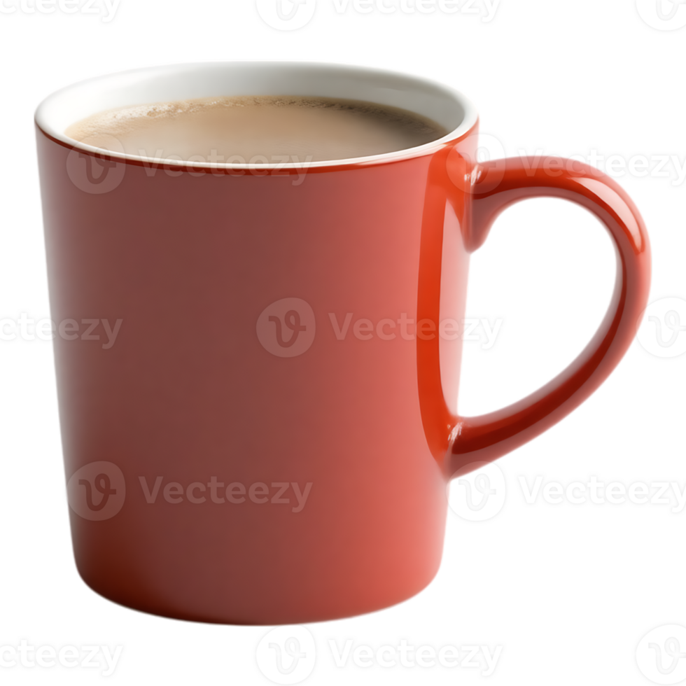 Red Coffee Mug with Coffee png