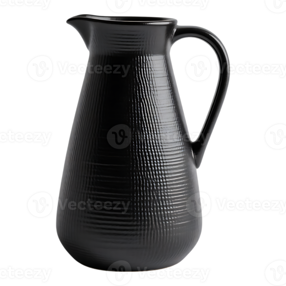 Black Ceramic Pitcher with Handle png
