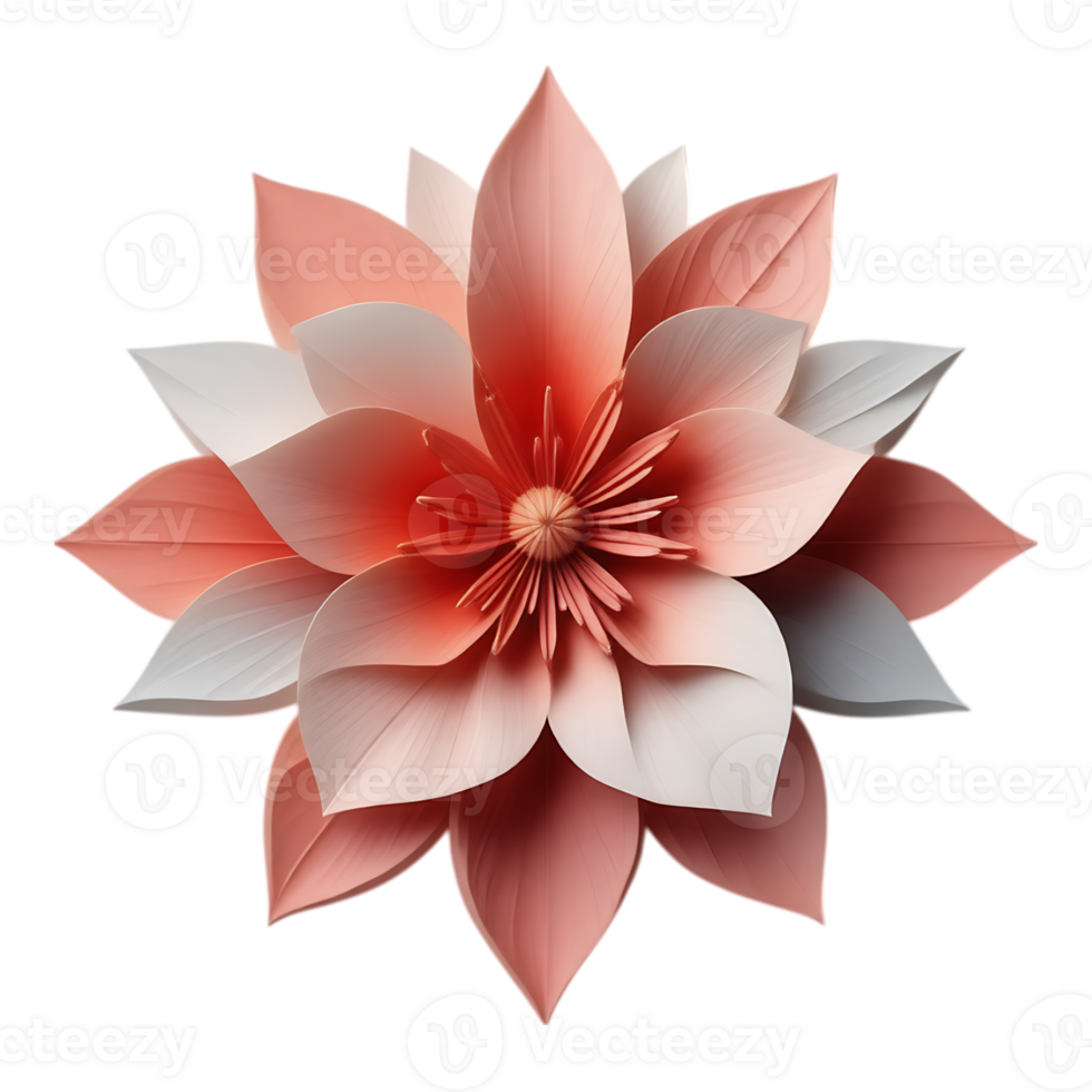 Elegant layered flower with realistic details and a transparent background png