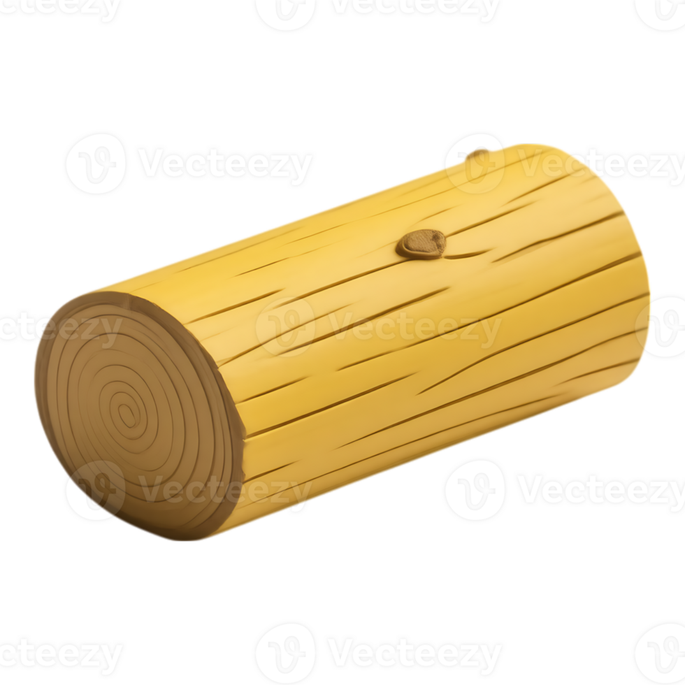 Cartoon Log with Grain Texture and Wooden Details png