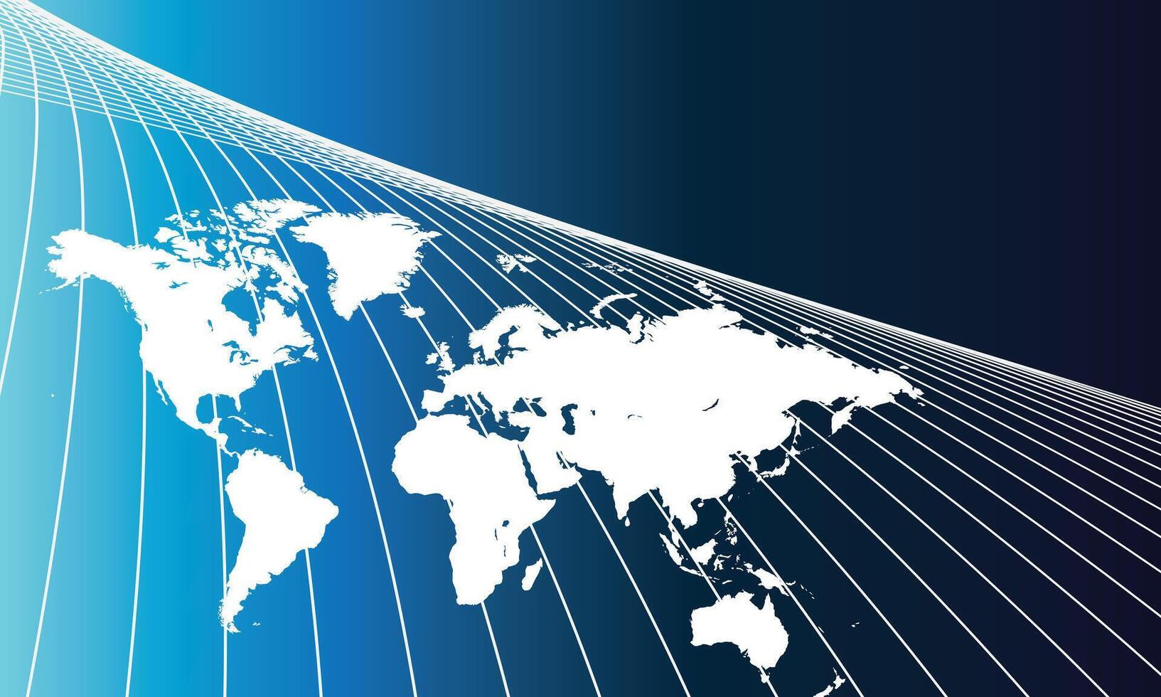 Digital World Map with Abstract Grid Background vector