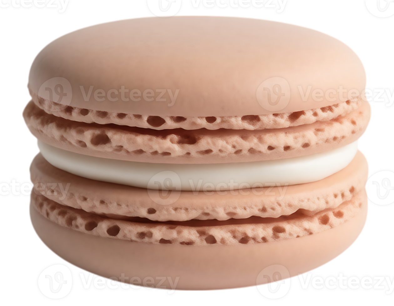 Delicious Peach Macaron with Cream Filling Isolated on Transparent Background png