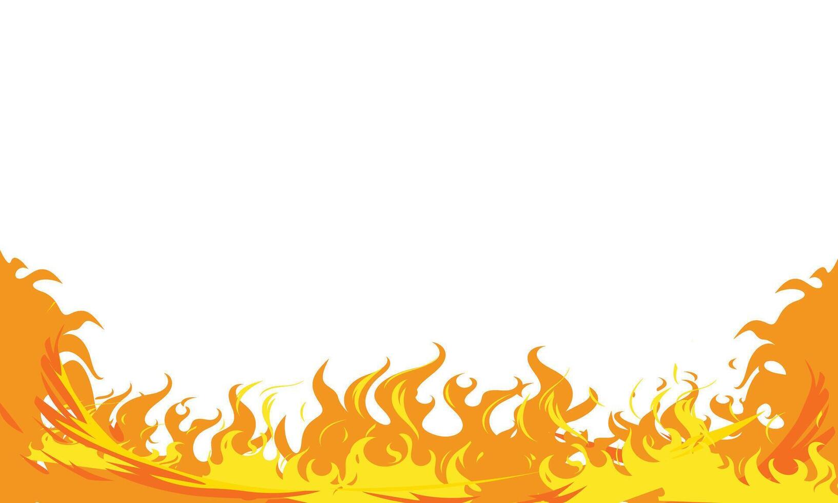 Flame Border Illustration with Yellow and Orange Fire vector