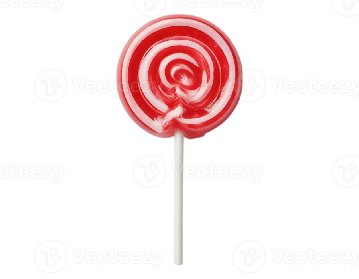 Red Swirl Lollipop on White Stick png