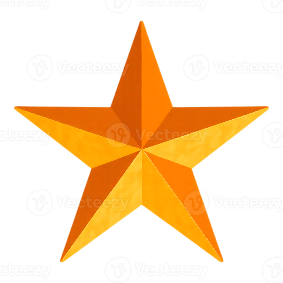 Golden Five-Pointed Star with Gradient Effects png