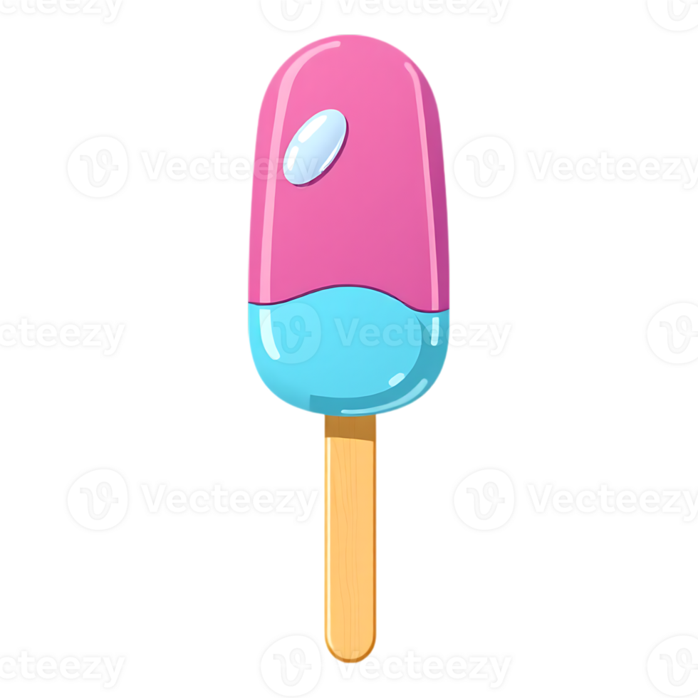 Pink and Blue Popsicle on a Stick png