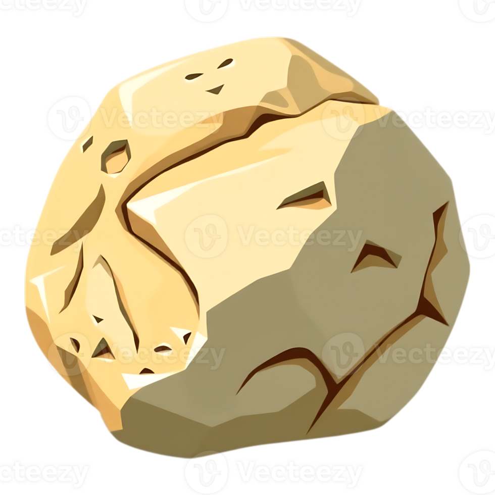 Cartoonish Stone with Textured Surface png