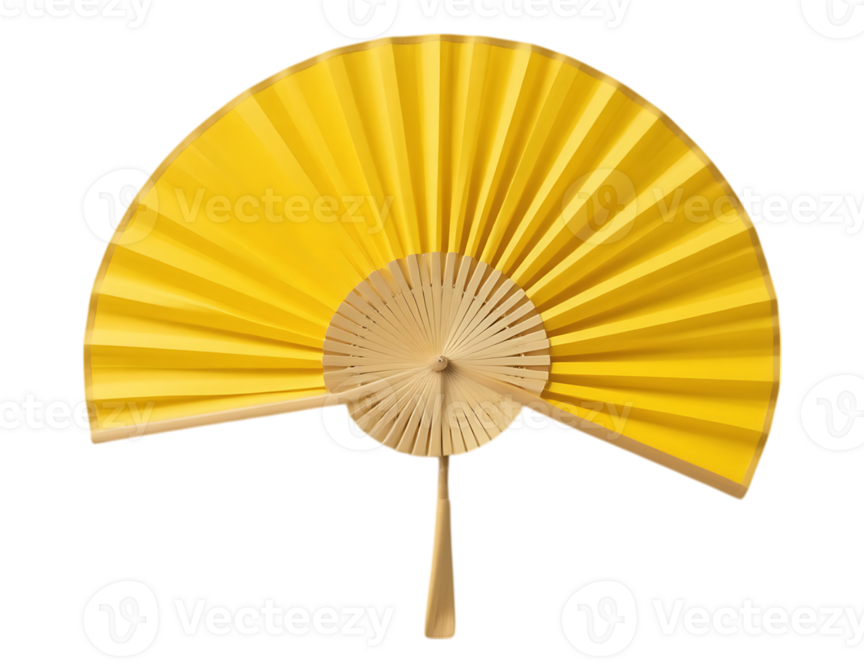 Yellow Folding Fan Isolated png