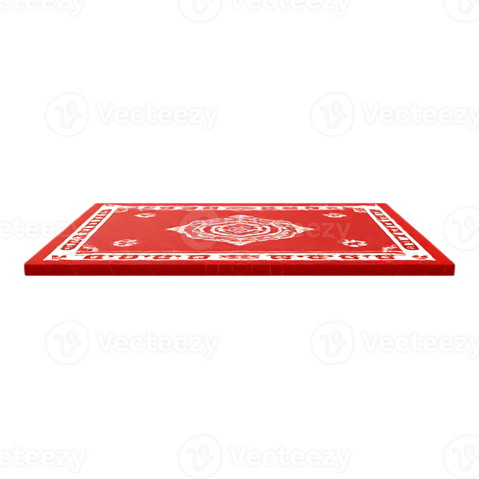 Red Oriental Rug on Transparent Background png
