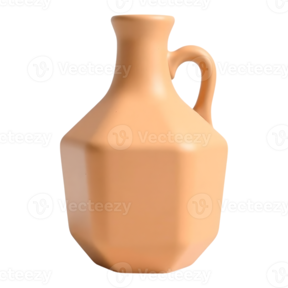 Terracotta Jug with Handle - 3D Render png