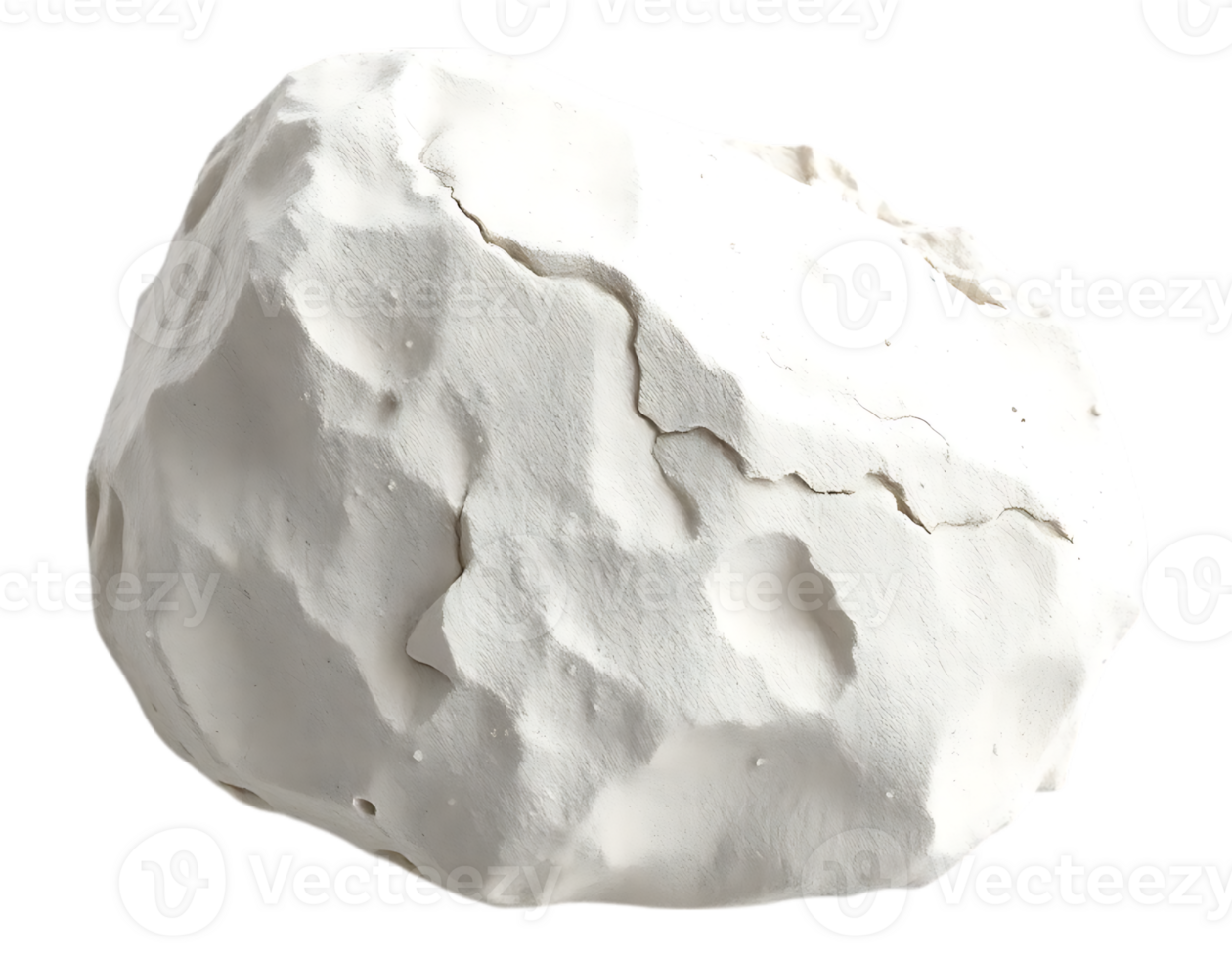 Close-up of white clay sculpture with detailed cracks png