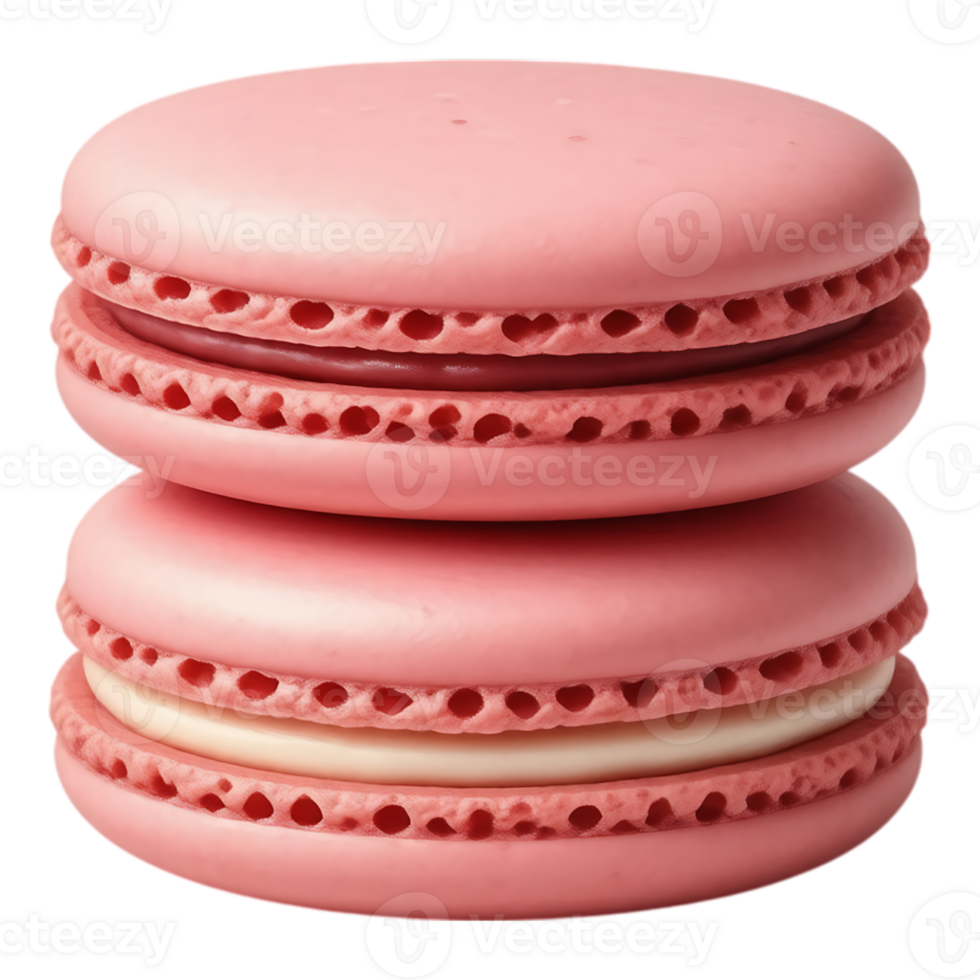 Pink Macarons Stacked on Transparent Background png