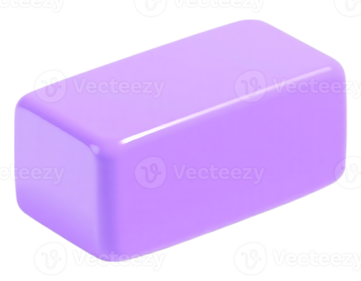 3D Rendered Lilac Block with Rounded Edges png
