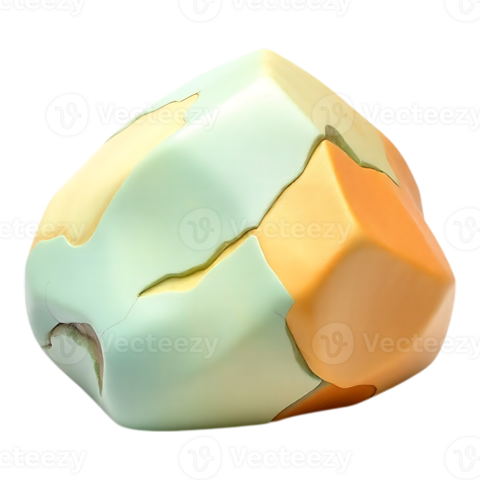Abstract 3D Cartoon Rock Formation with Cracks png