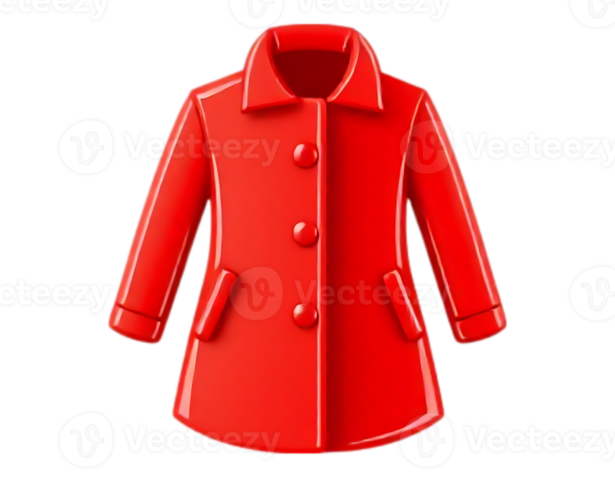 Shiny Red Coat with Buttons png