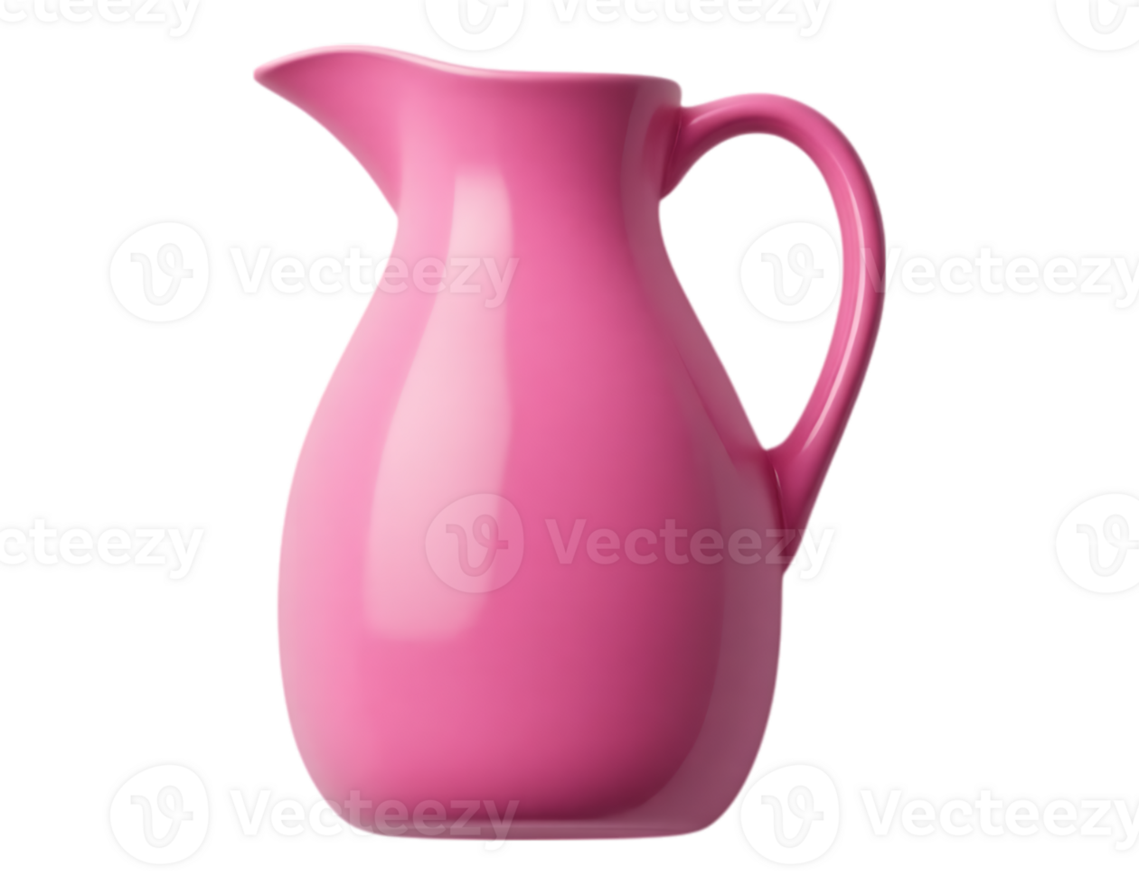Pink Ceramic Pitcher with Handle png