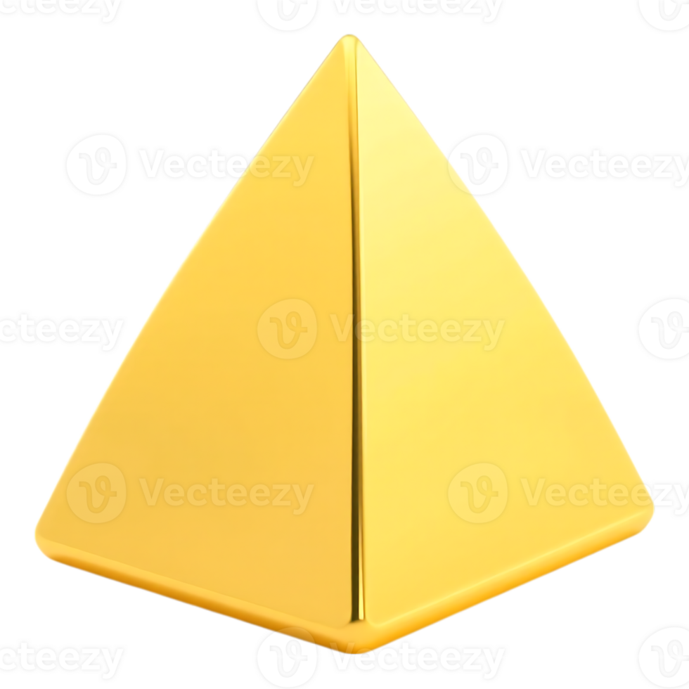 Golden Pyramid with a Reflective Surface png