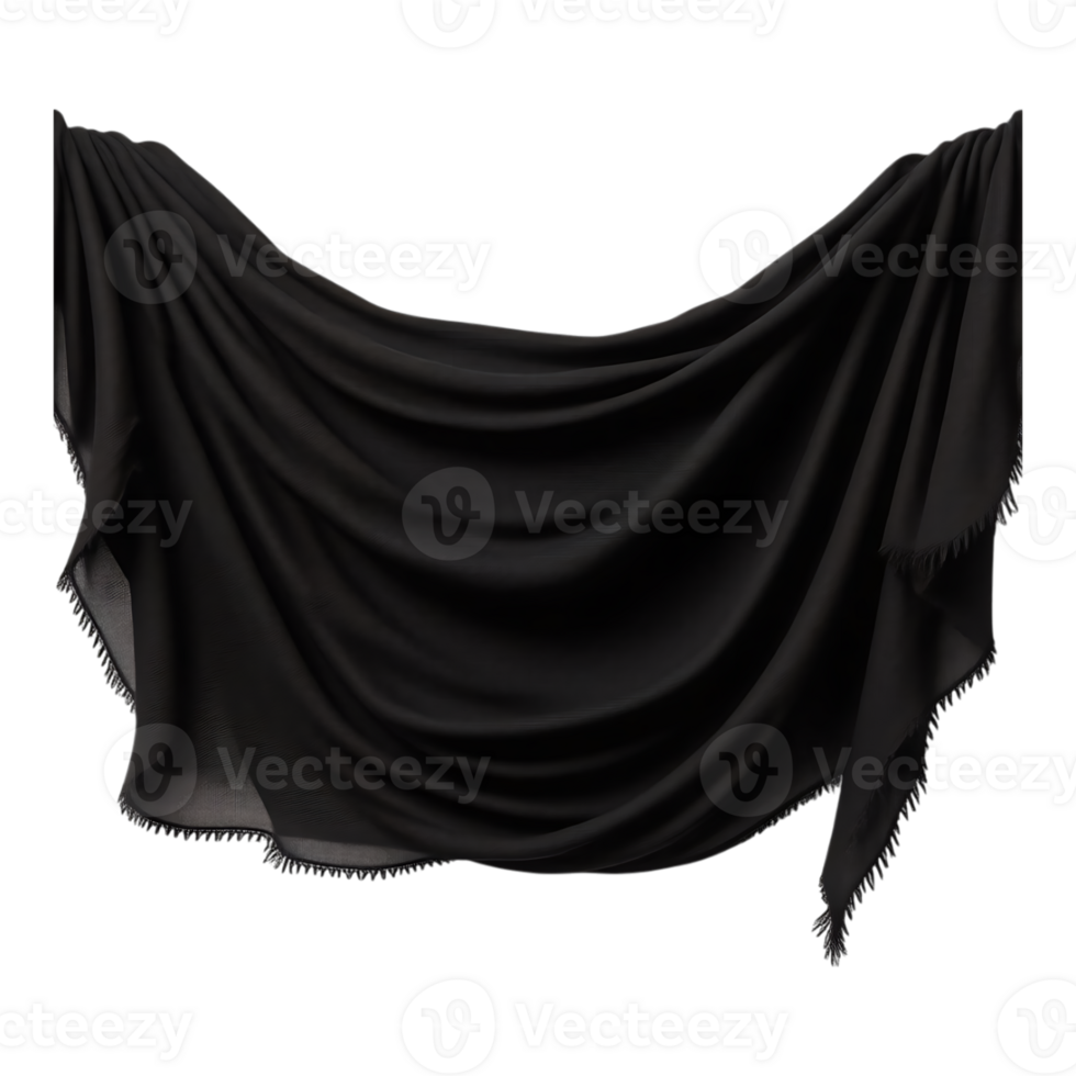 Black Scarf Draped on Transparent Background png