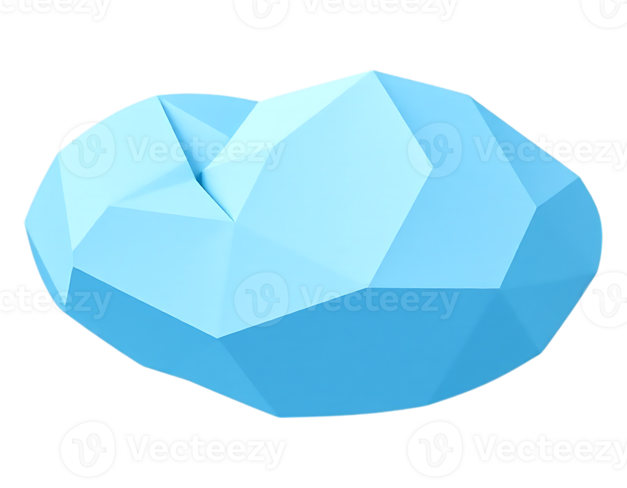 Geometric Cloud in Light Blue - 3D Render png