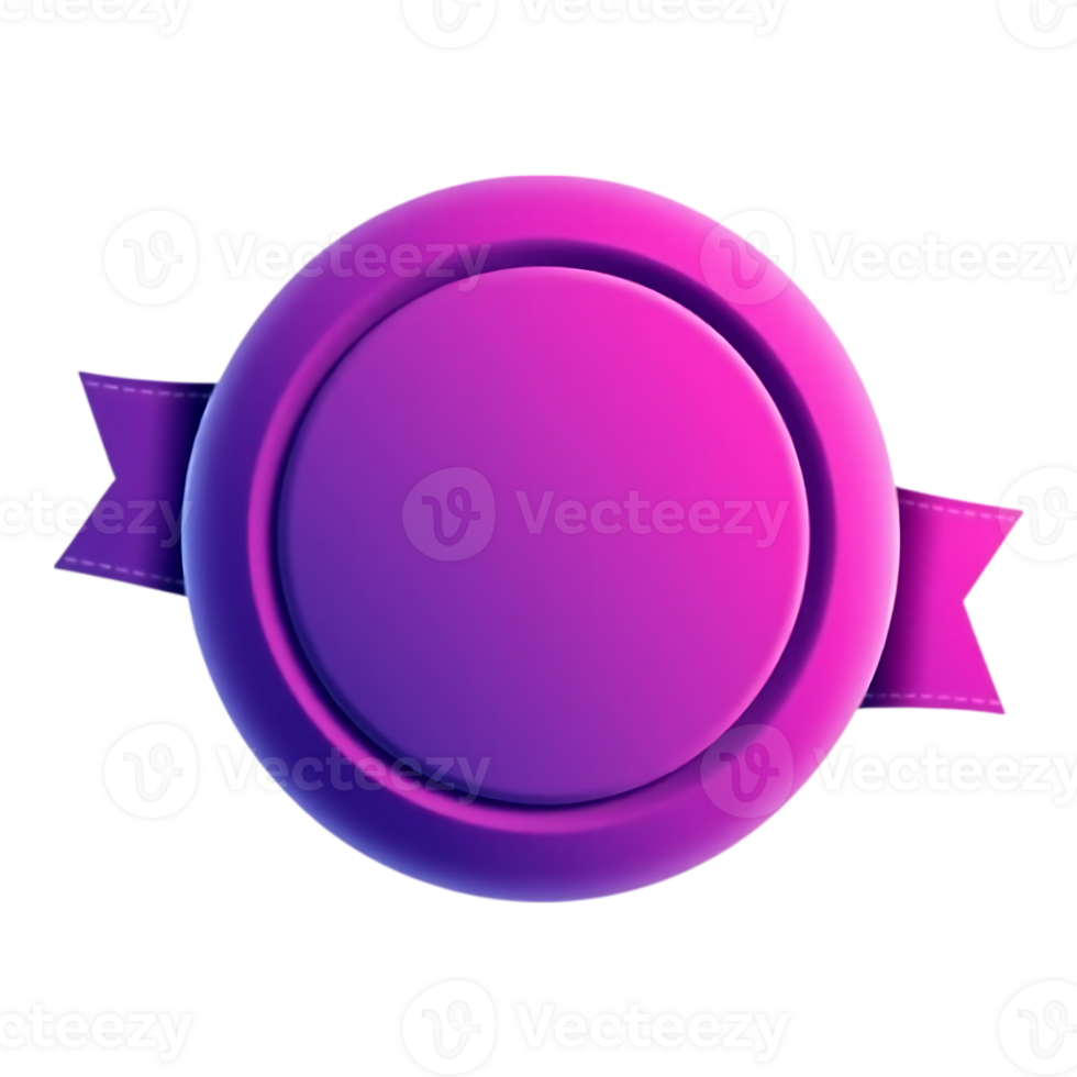 Purple Gradient Badge with Ribbon Element png
