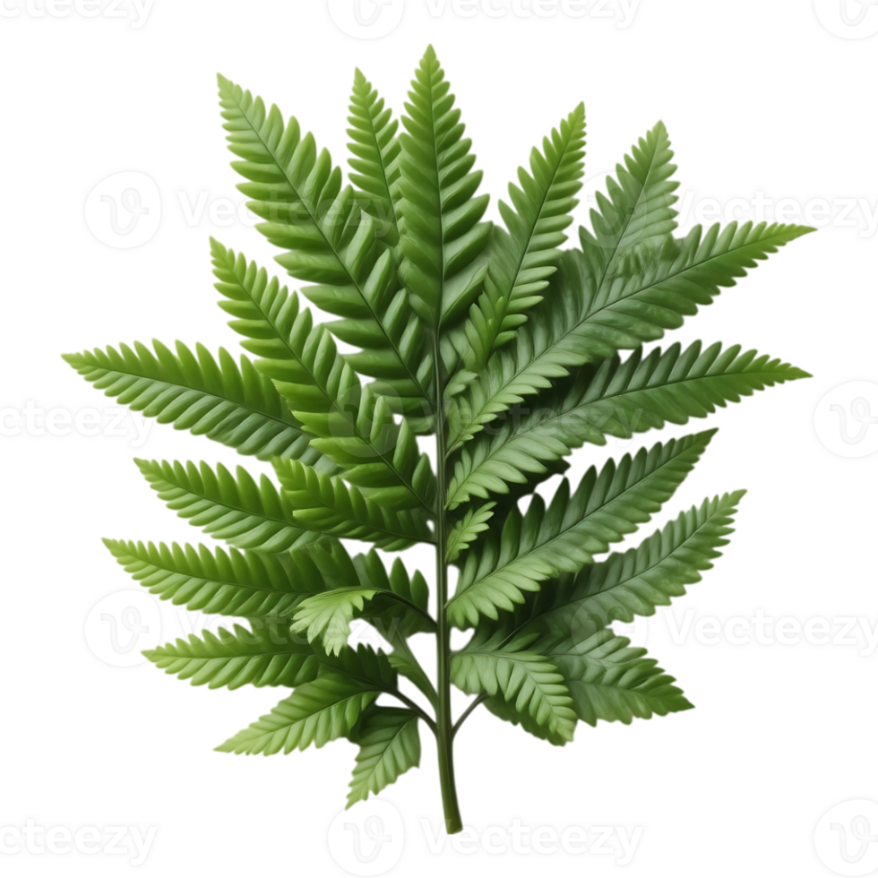 Vibrant Green Fern Leaf on Transparent Background png
