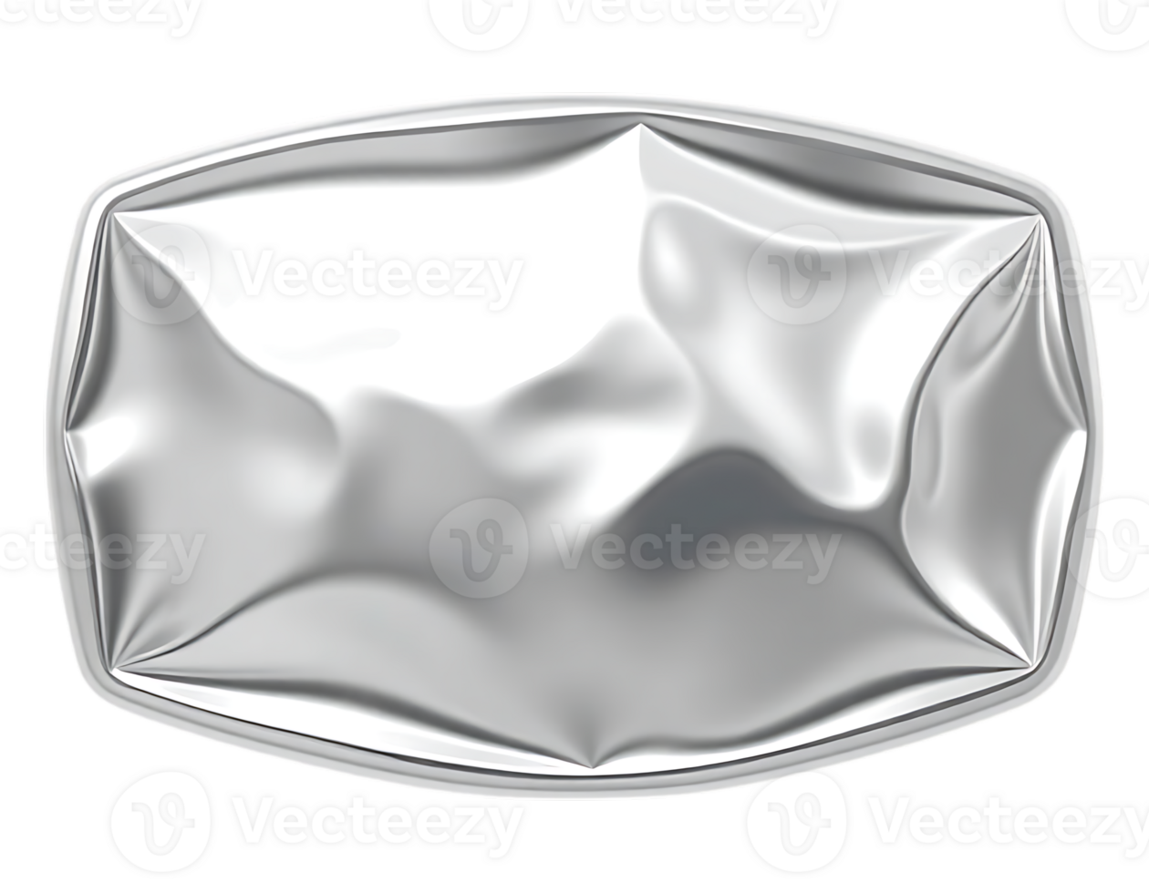 Crushed Metallic Object on Transparent Background png